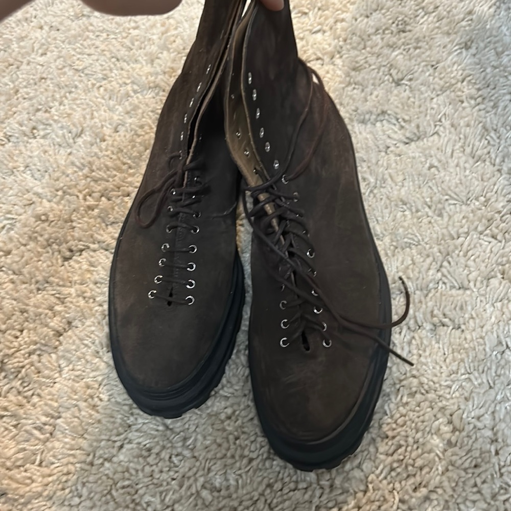A.P.C. Suede brown lace up boots